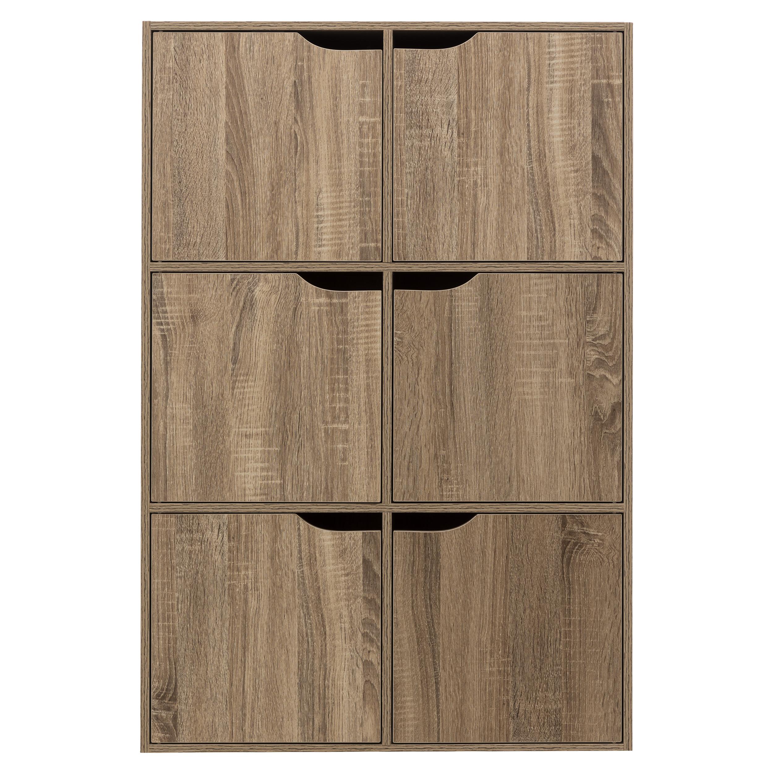 ETAGERE 6 CASES MIX N DOOR NATUREL