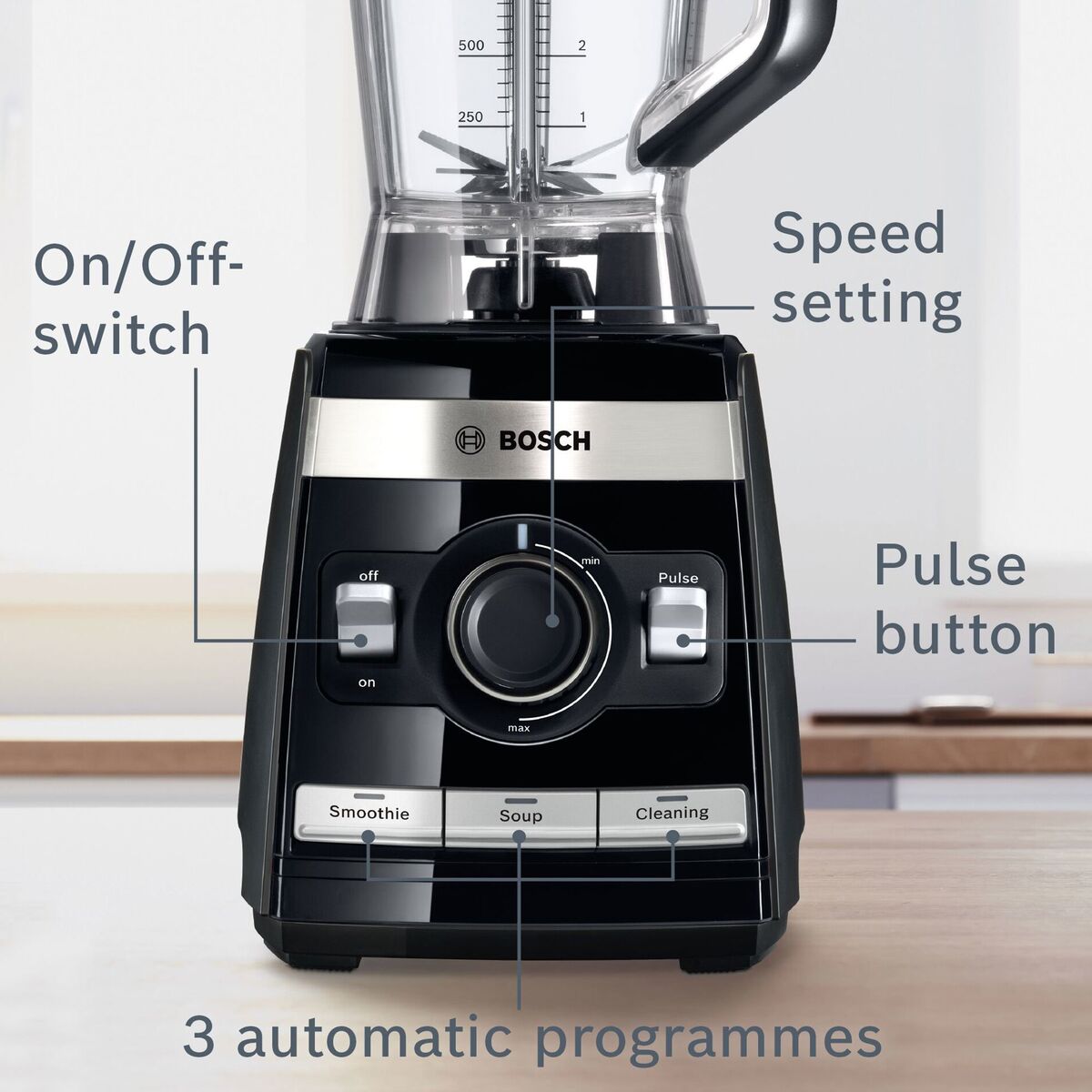 MMBH4P3B høyhastighets blender, 1600 W, svart