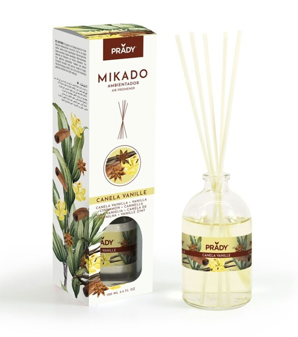 Prady - Ambientador Mikado - Canela Baunilha