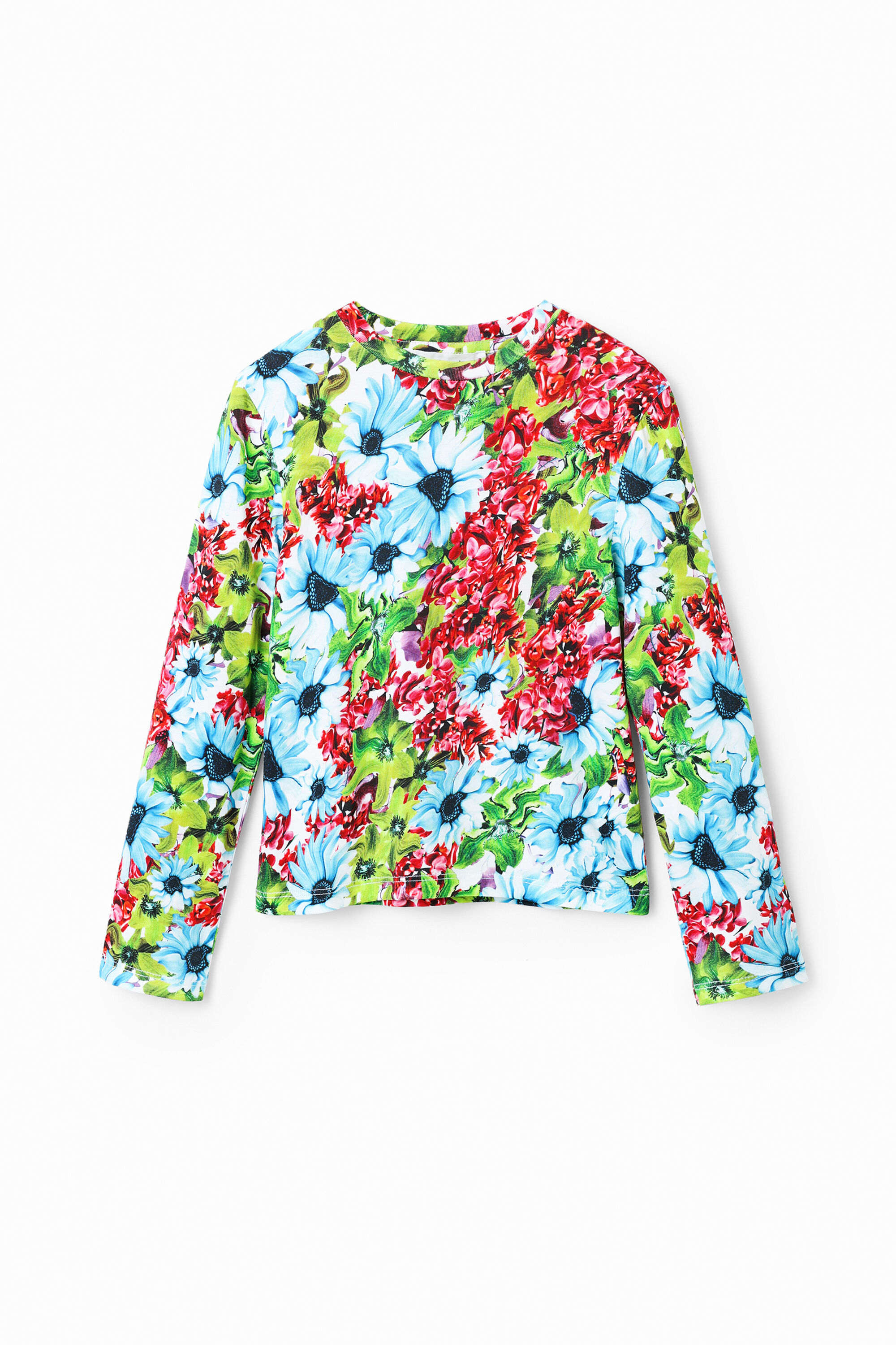 T-shirt fleuri multicolore