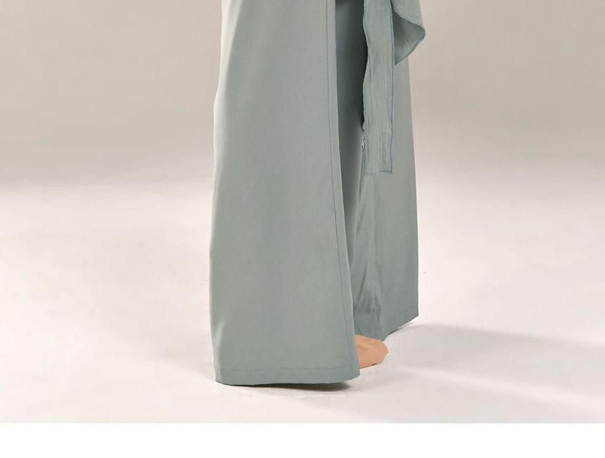 Cossita - Hoge taille effen overlay wijde dansbroek