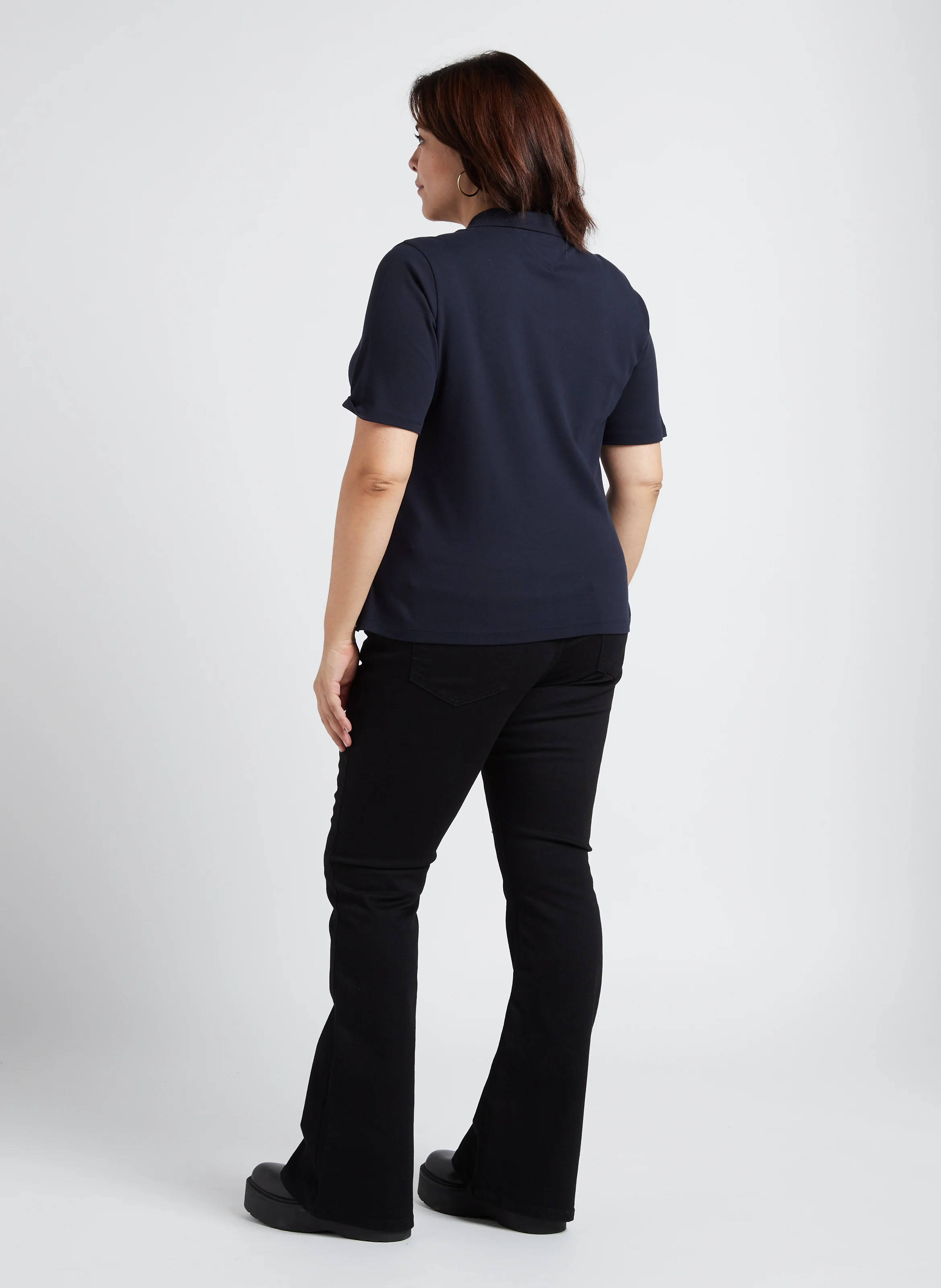 Jean boot-cut en coton mélangé | Noir