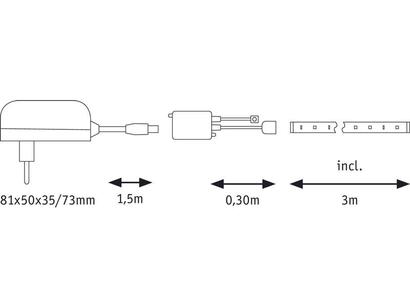 Paulmann LED-Stripe FlexLED 3D RGB, 3 m Basisset LED-Band zur Erstellung von Leuchtmotiven