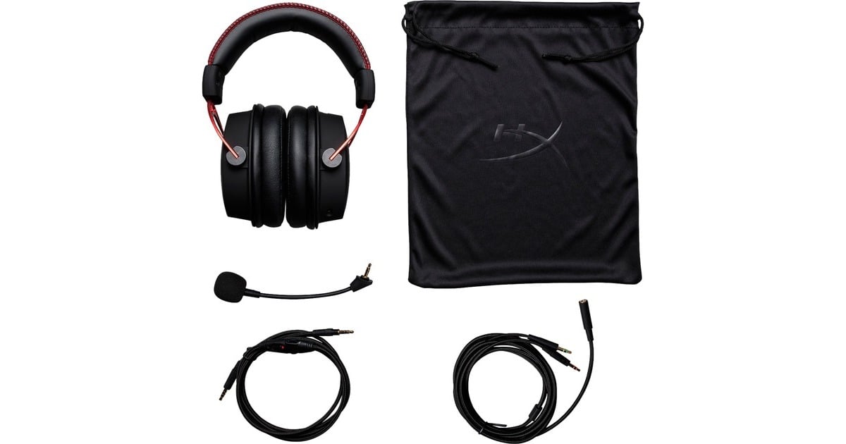 HyperXCloud Alpha Pro over-ear gaming headset  (Zwart/rood, Pc, PlayStation 4, Xbox One)