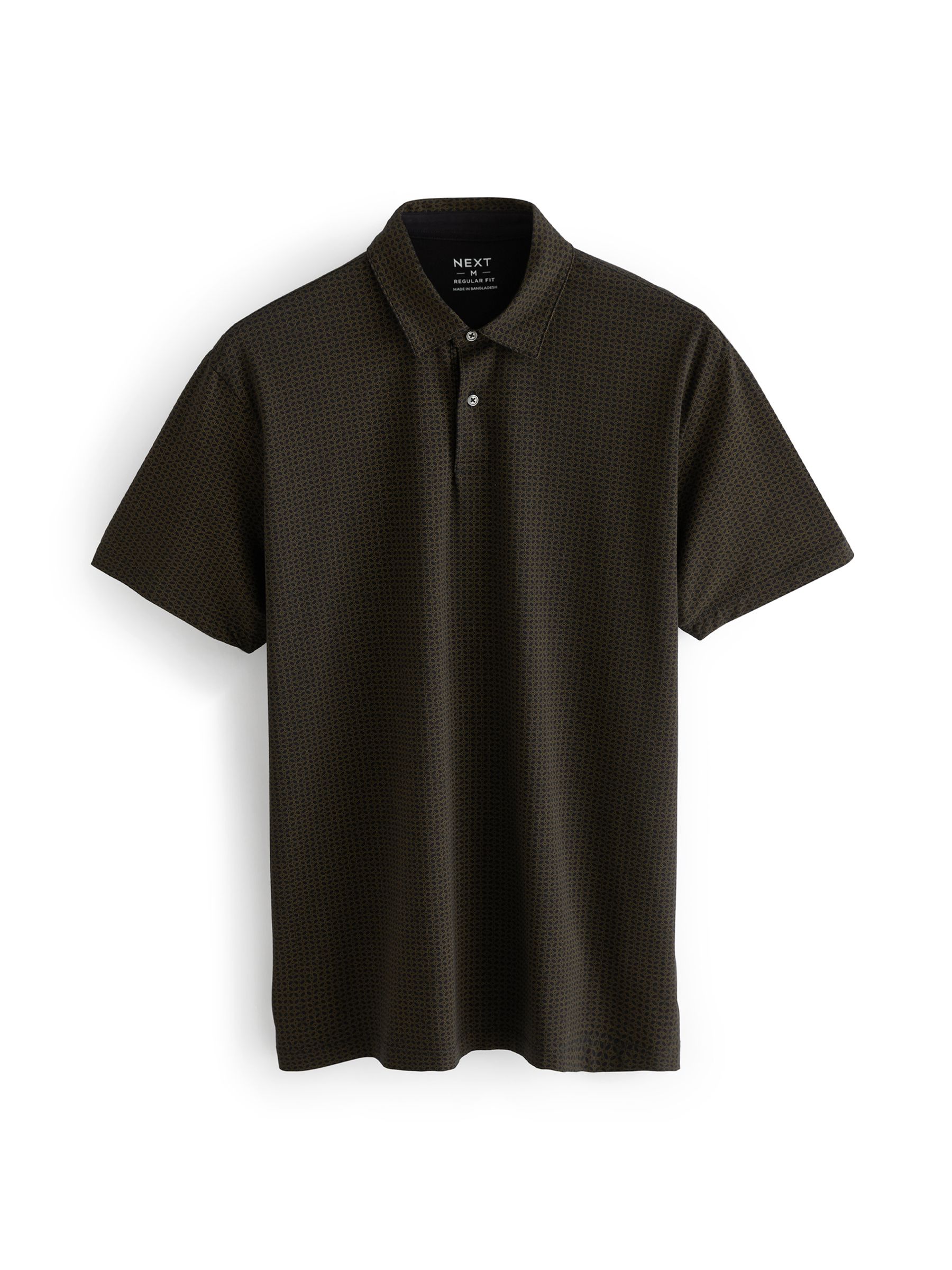 Wit/marineblauw/zwart met goudkleurige geometrische print - Set van 3 jersey poloshirts met korte mouwen