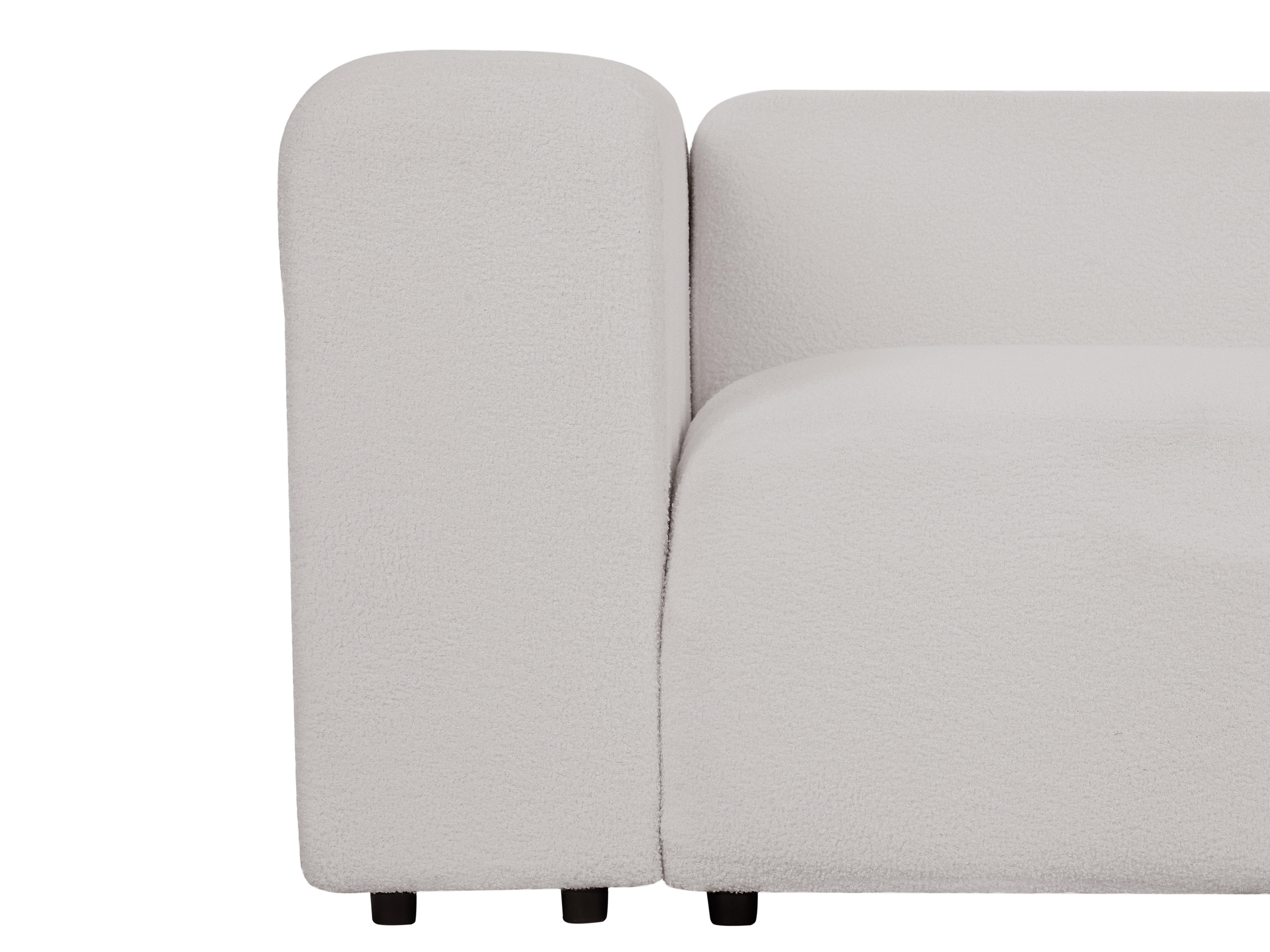Modulaire bank 3-zits FALSTERBO Bouclé Lichtgrijs met ottomaan