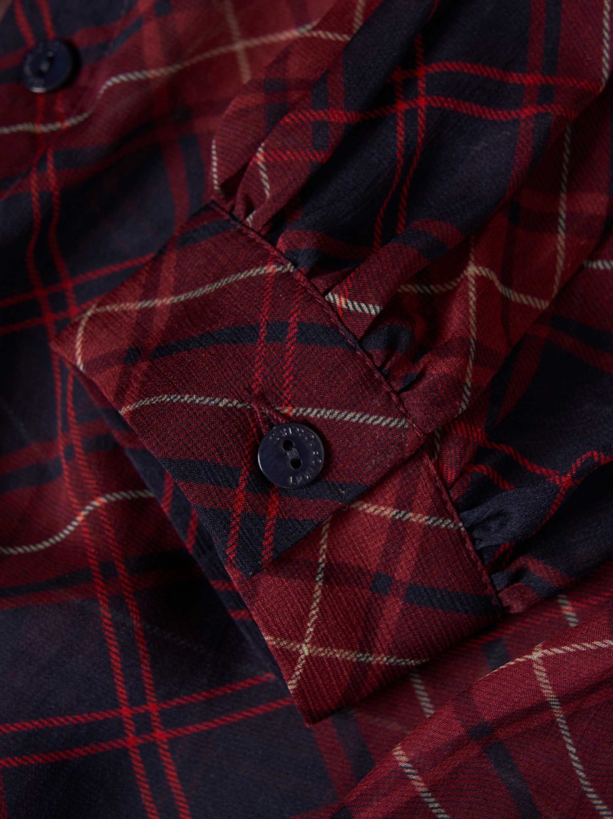 Camisa xadrez semitransparente