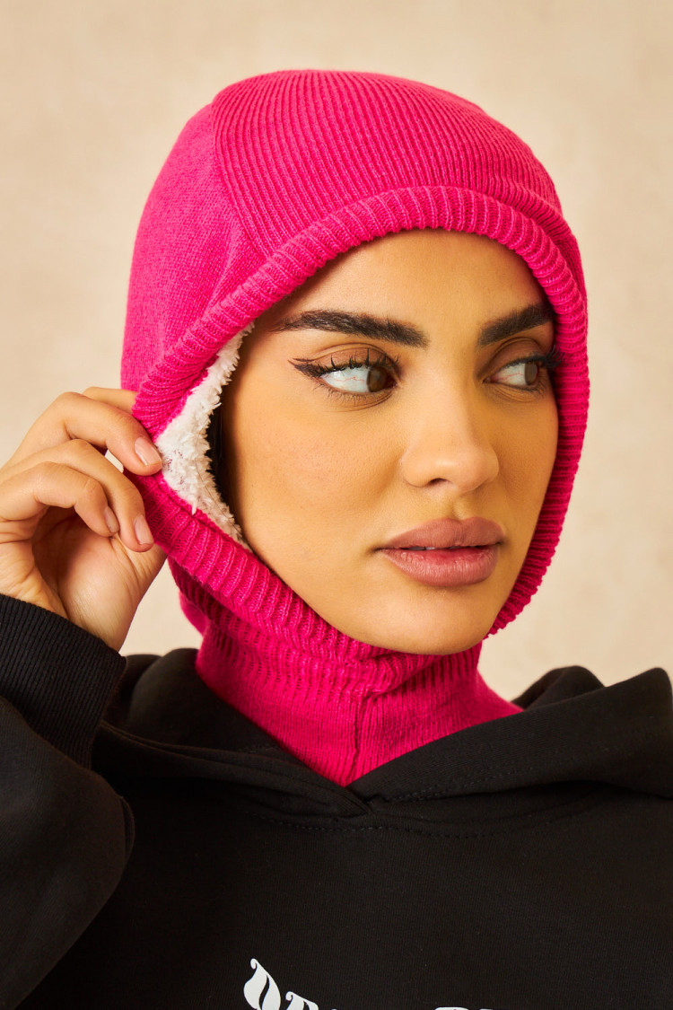Cagoule fuchsia intérieur fourré