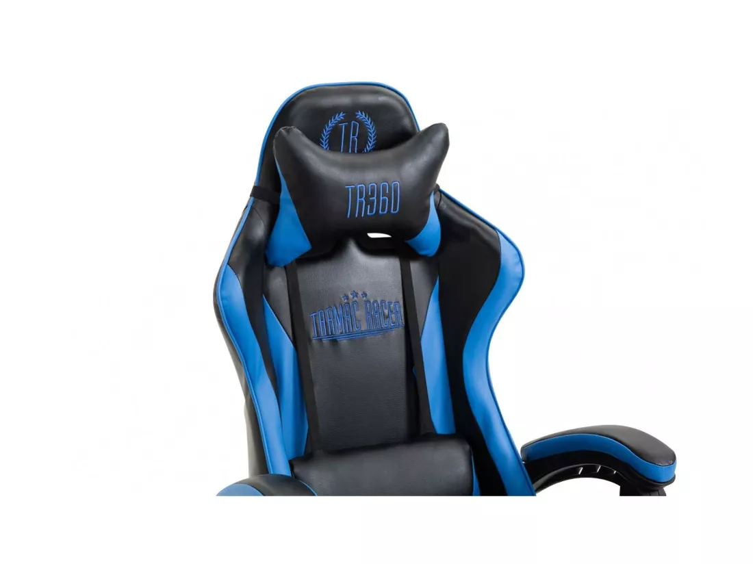 Chaise de bureau - Similicuir & Plastique - Noir / Bleu - Ignite