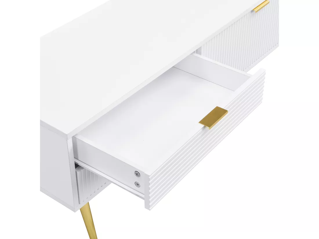 Meuble TV moderne 170 cm - avec 2 tiroirs et 2 portes - Blanc