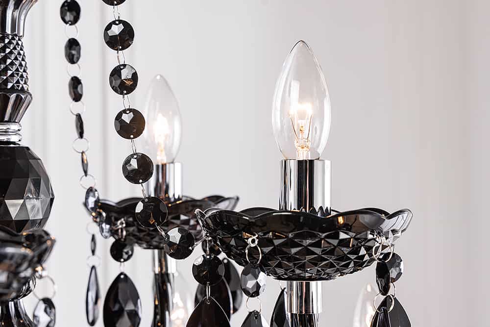Design Kronleuchter BLACK CRYSTAL XL 80cm schwarz Acryl 15-armig Lüster