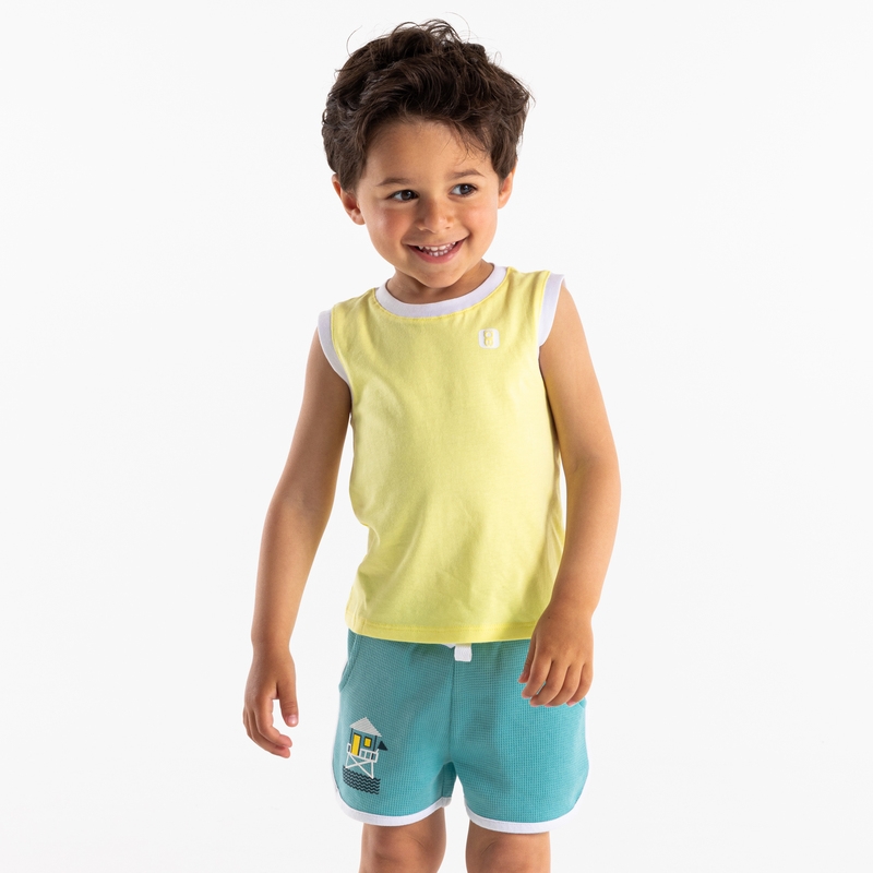 Débardeur en coton jaune bébé garçon