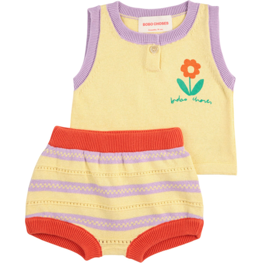 Køb Bobo Choses Beige Flower Strikket Sæt
