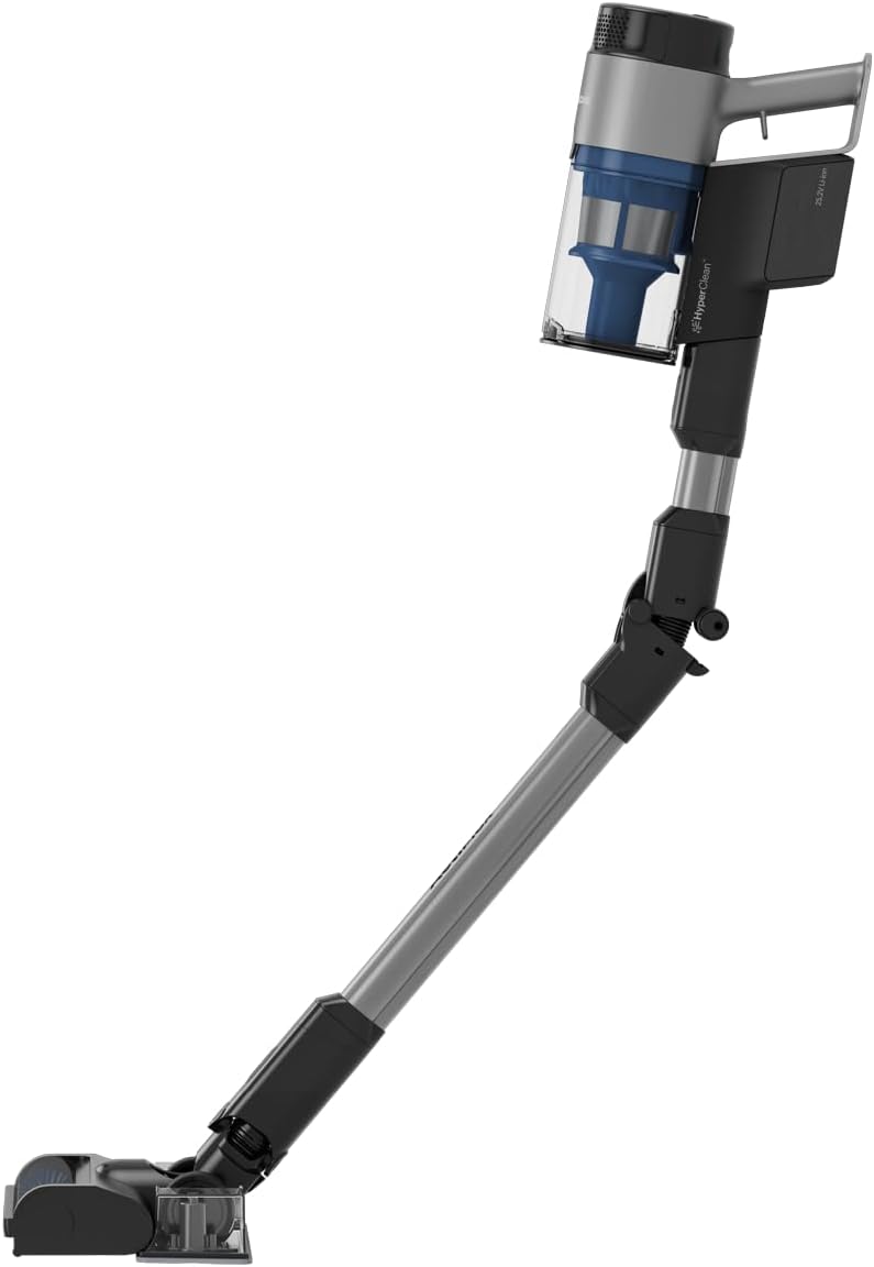 GRUNDIG VCP 8331 Pro 2-in-1-Akkusauger, TrayClean, CyclonStorm-Technologie, knickbares Rohr, 3 Saugkraftstufen, 450 W Motor, 500 ml Staubbehälter, bis zu 60 Minuten Laufzeit, Silber-Schwarz