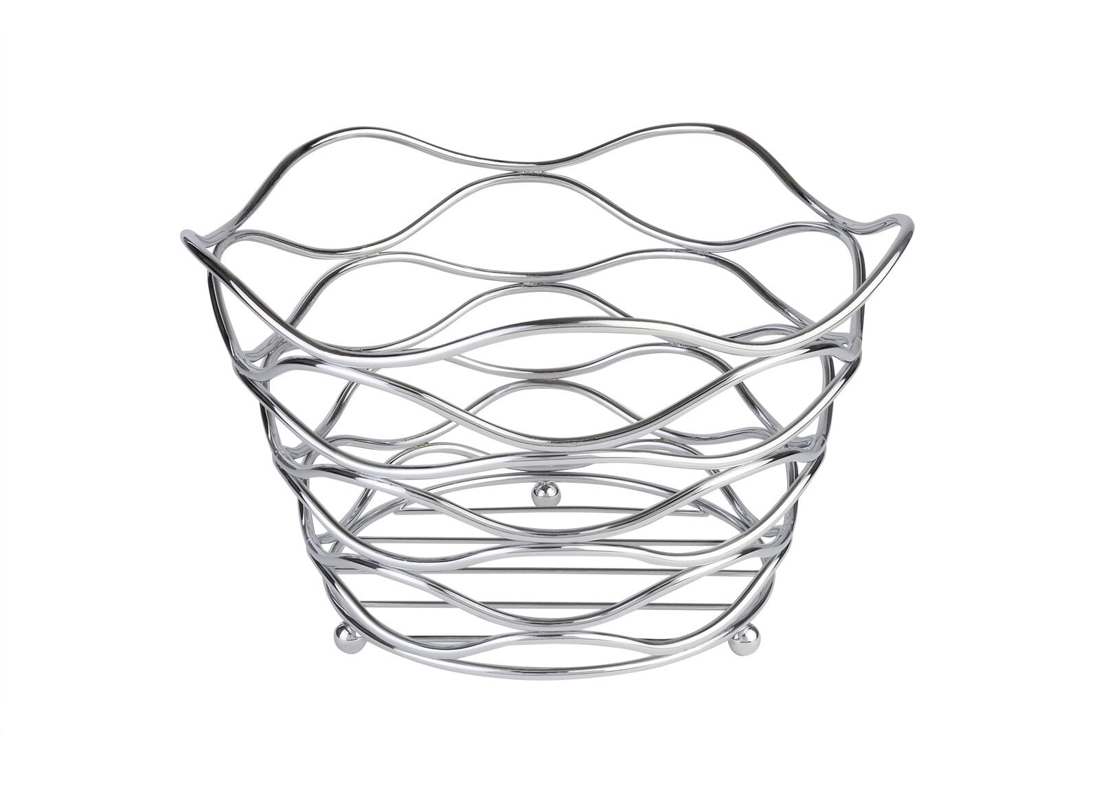 JUSTINUS Obst-/ Dekokorb LIFESTYLE 26 cm Edelstahl silberfarbig