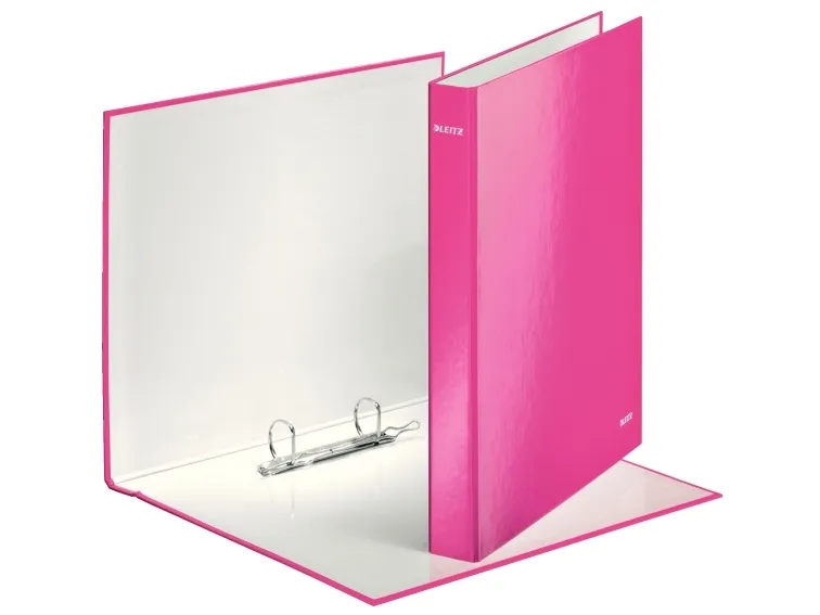 Leitz WOW - Ringbind - rygbredde: 40 mm - for A4 Maxi - kapacitet: 250 ark - pink metallisk