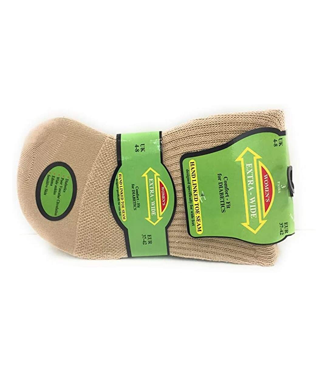Chaussettes confort diabétiques - Femme (Beige/Marron) - UTW472