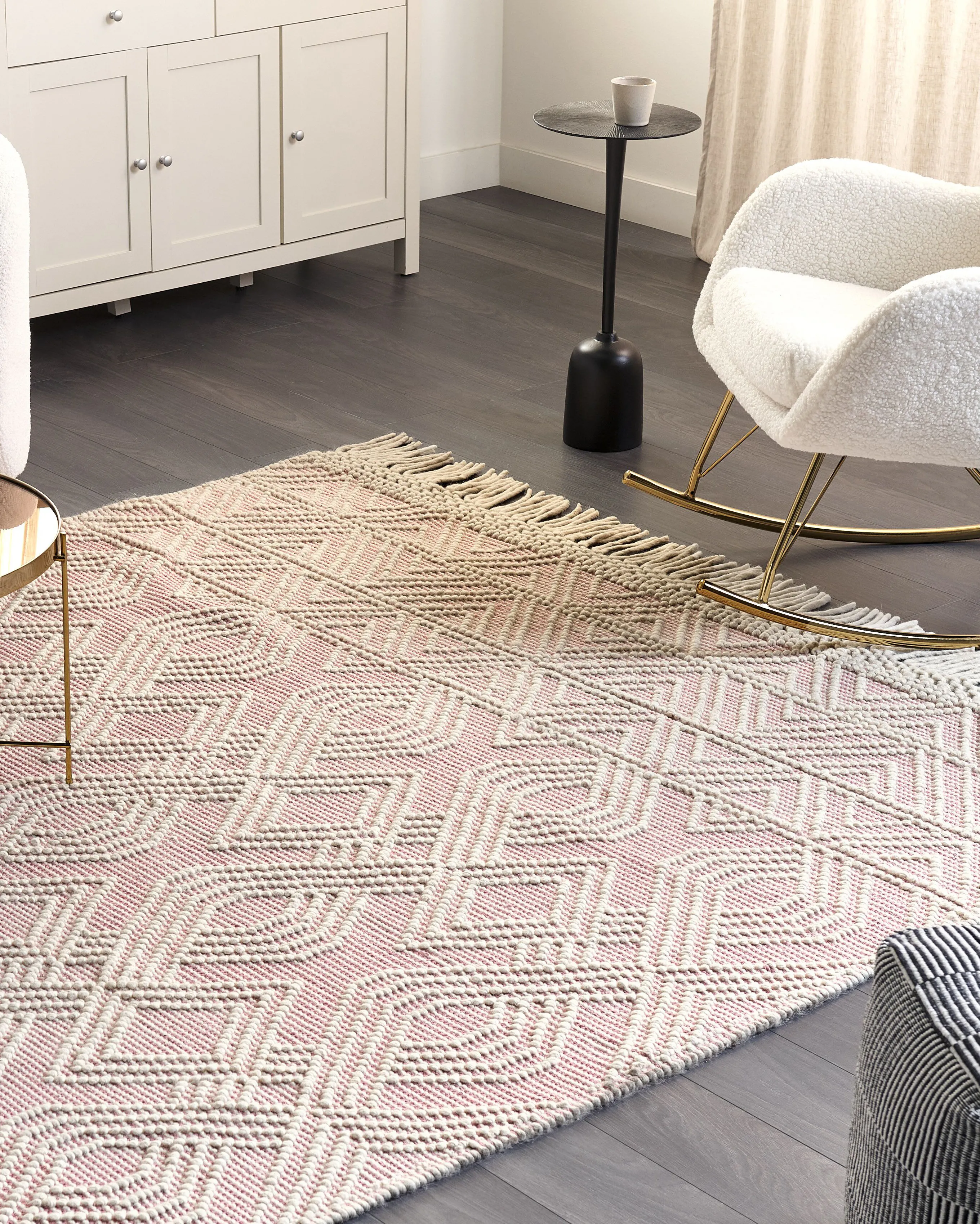 Vloerkleed ADANA Roze 200 x 300 cm Wol