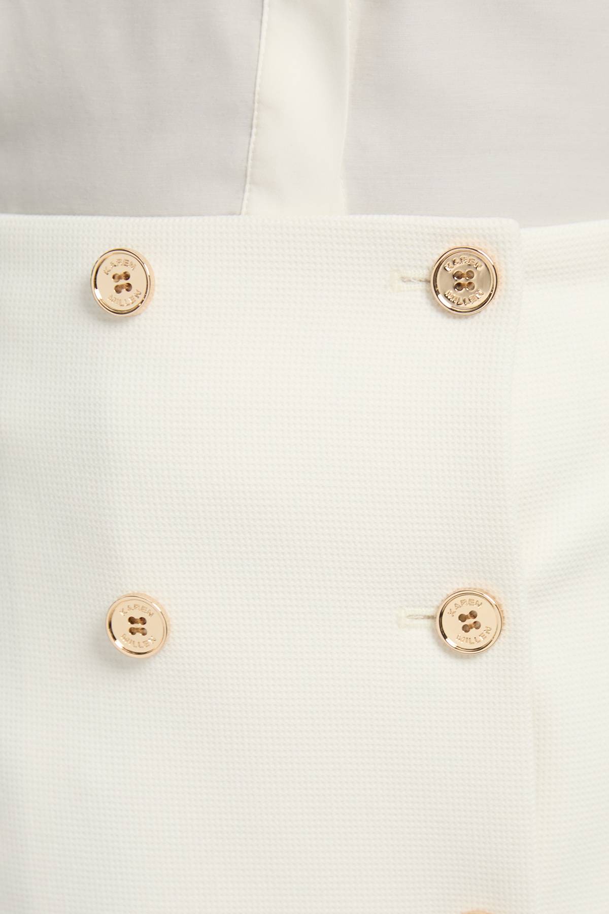 KarenMillen Jupe Midi Texturée Compacte Stretch À Détails Boutonnés