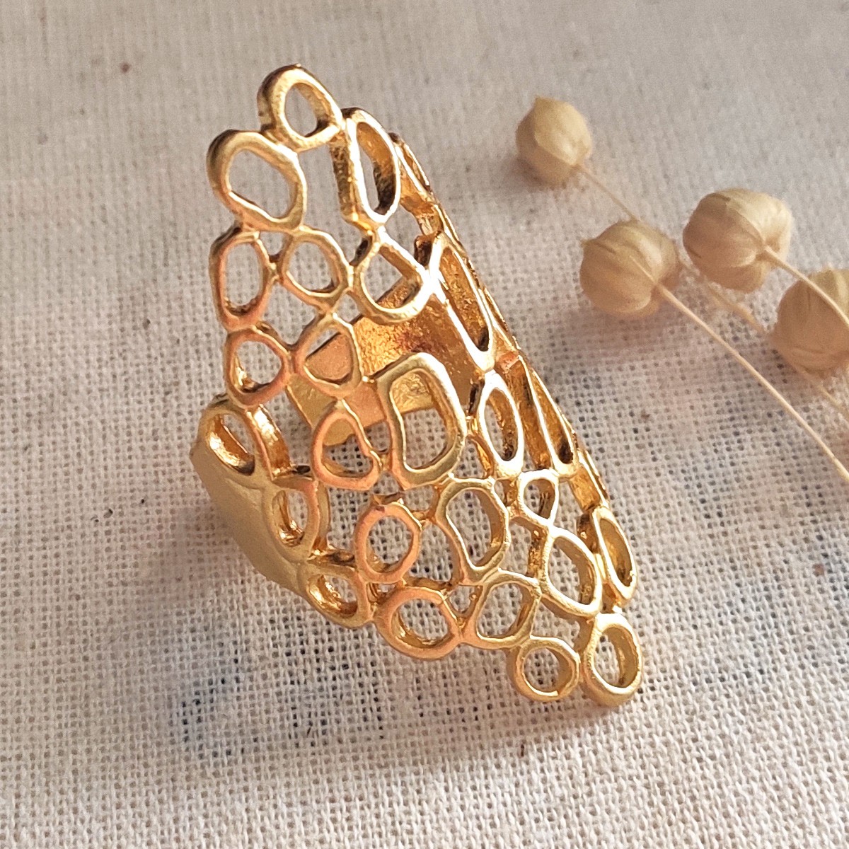 Bague ajustable - Laiton plaqué or