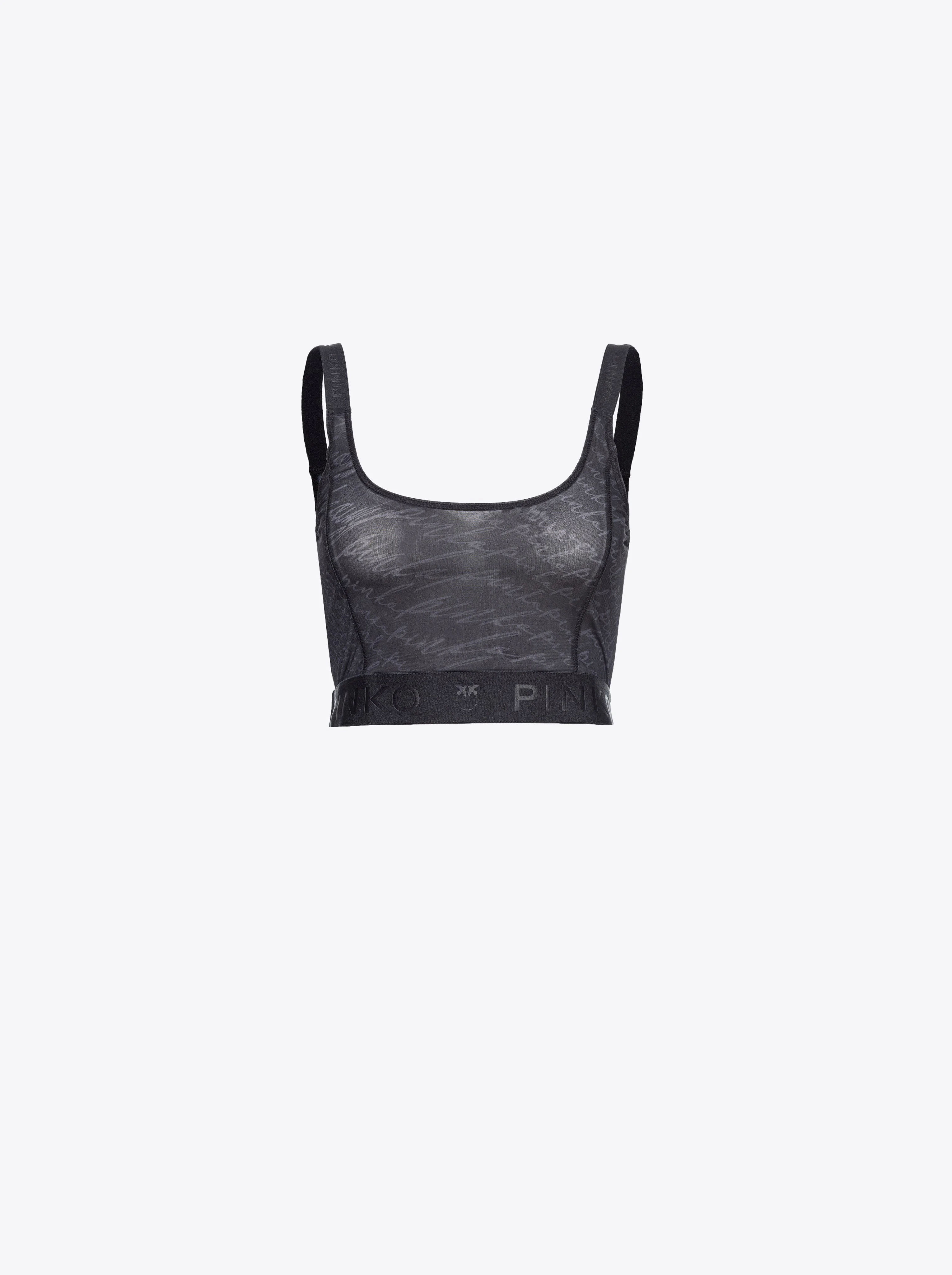 Crop top à logo fluide | Noir