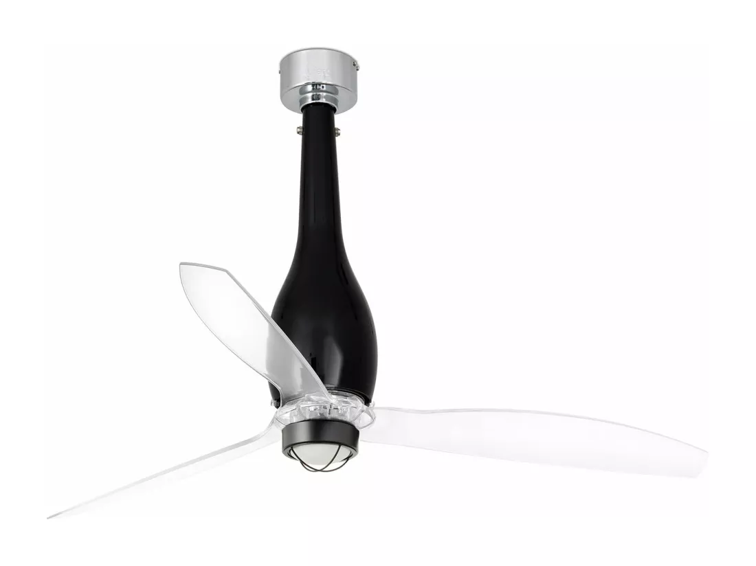ETERFAN M LED Ventilateur DC noir brillant/transparent