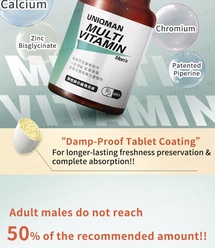 BHK's - Uniqman Multivitamine Tablet voor Mannen