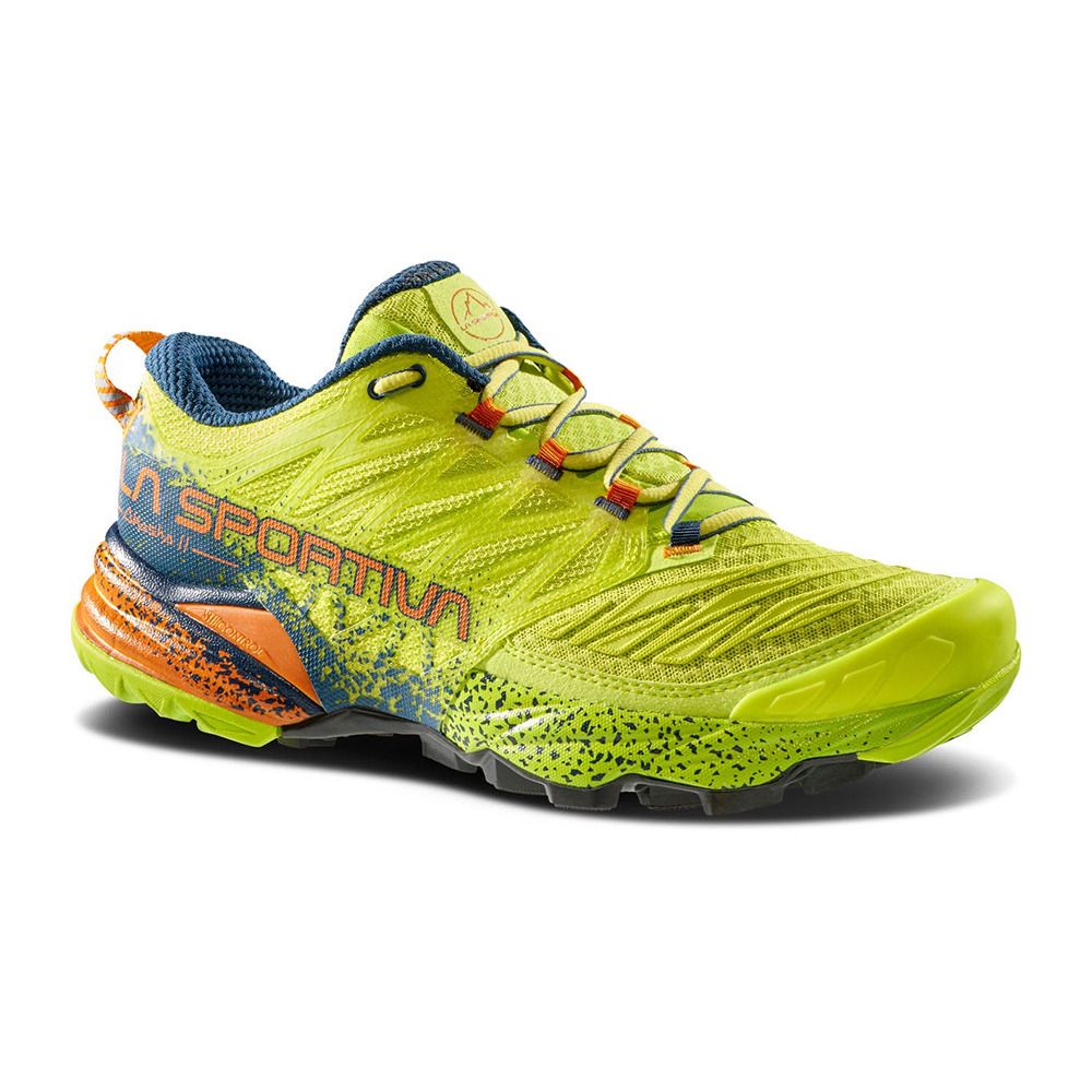 La Sportiva AKASHA II - Chaussures trail Homme lime punch/hawaiian sun