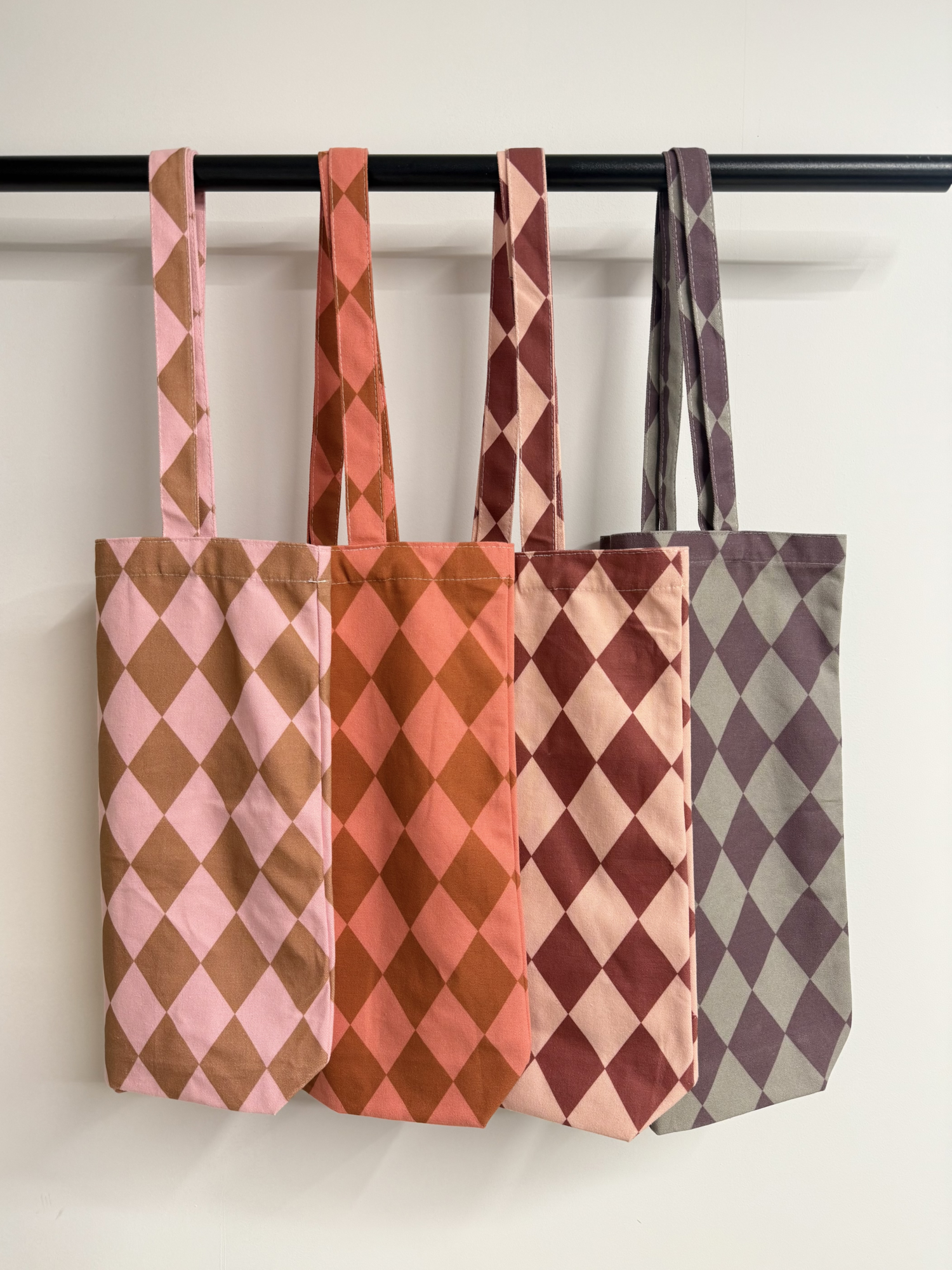 Tas Katoen diamond/ mossy gray purple