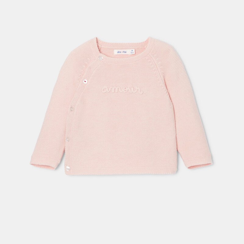 Ensemble 2 pièces en tricot rose naissance Absorba Rose