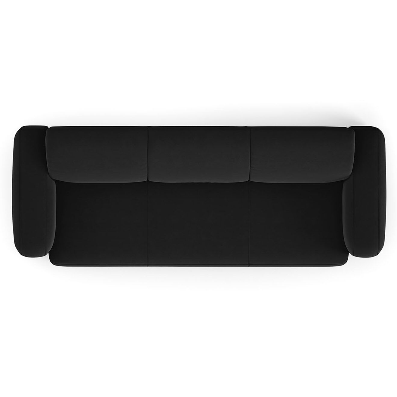 Mazzini Sofas Canapé Velours Jasmin 3 Places noir - 235x95x72 cm