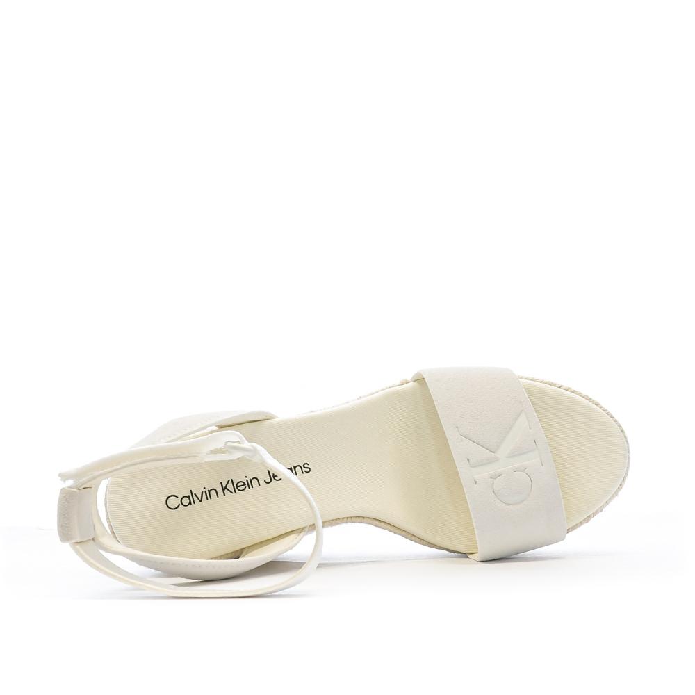 Calvin Klein Jeans Sandales Compensées Blanc Femme Calvin Klein Jeans Wedge Sandal