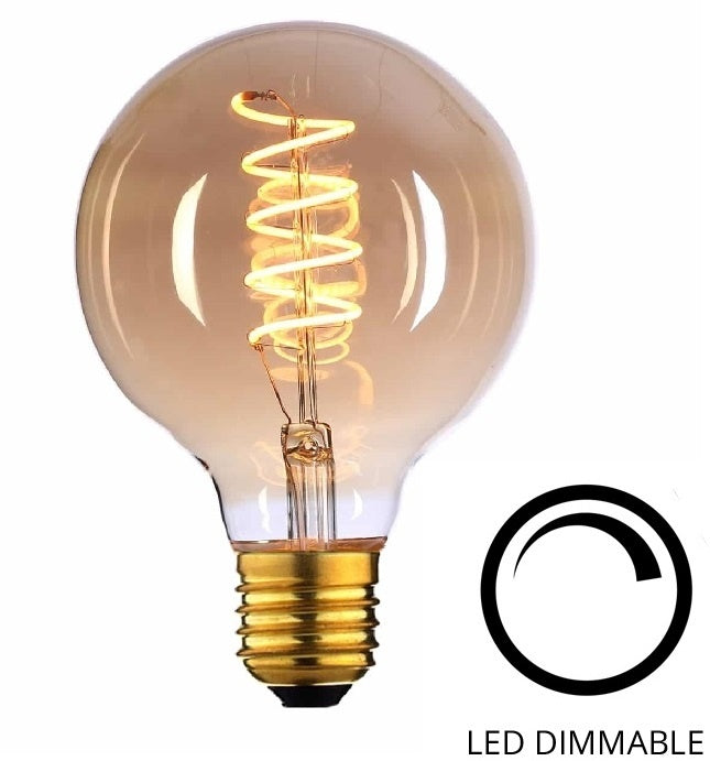 Highlight E27 4Watt Gold Spiraal 95mm  Dimbaar