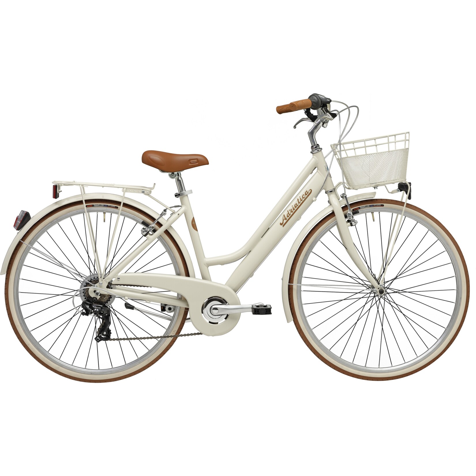 Adriatica Cityfahrrad 28 Zoll RETRO Lady beige inkl. Korb