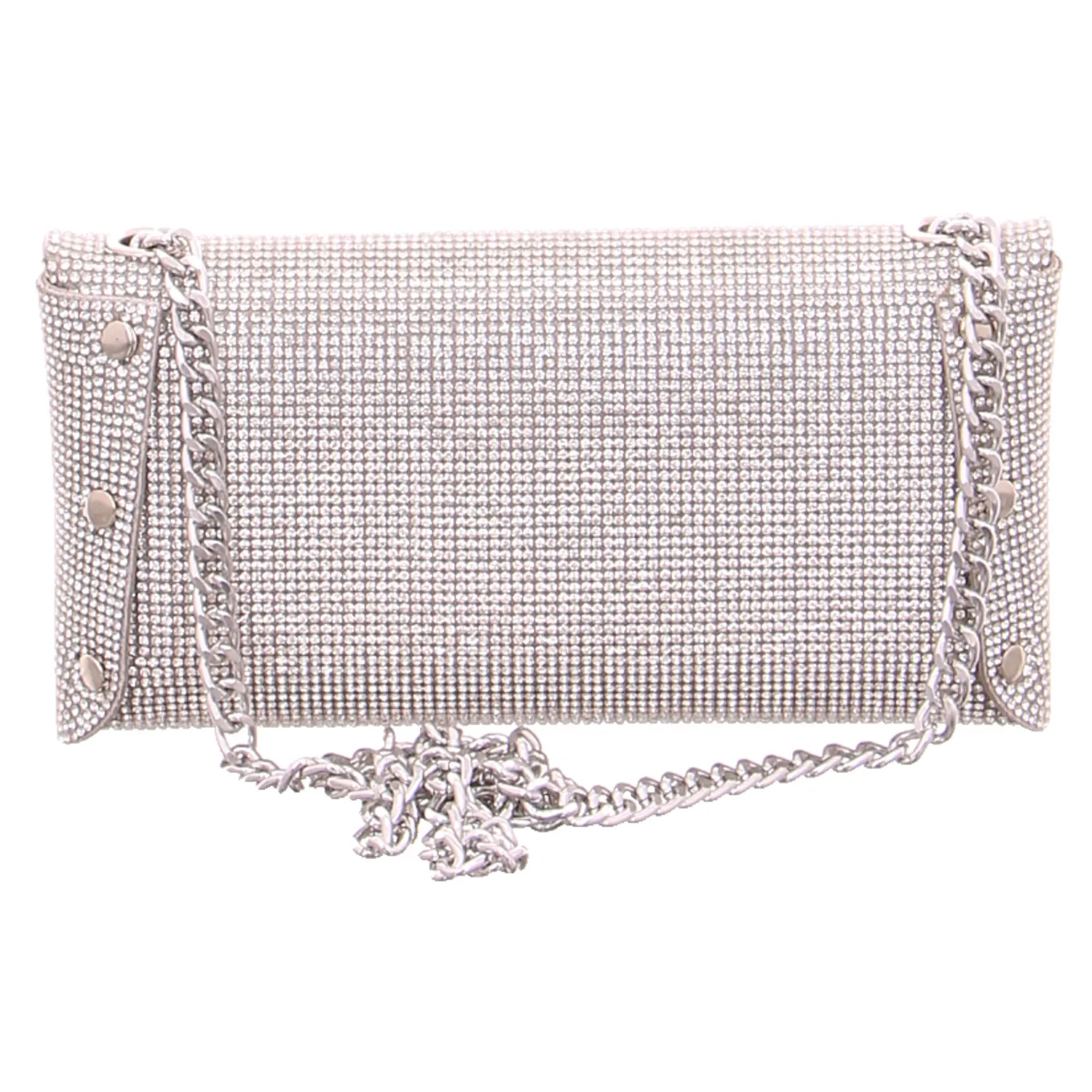 LA STRADA Clutch / Abendtasche Silber Textil