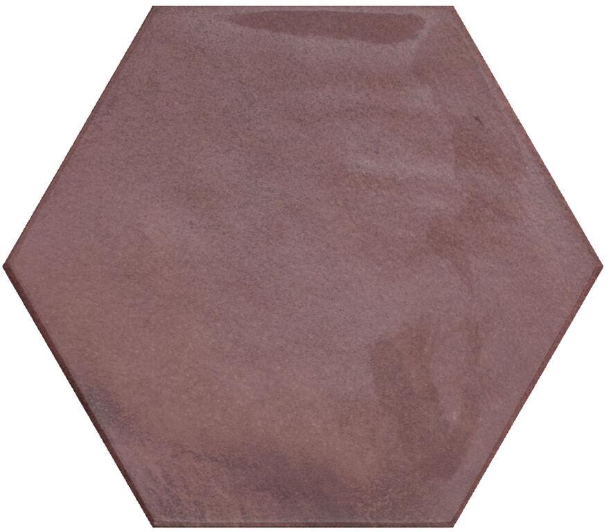 Tegelsample: Jabo Moon Garnet keramische wandtegel hexagon 16x18cm