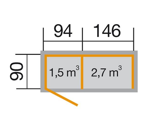 Weka Multifunktionsschrank 663, 240 x 90 cm