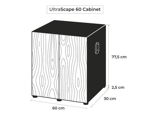 Aquariumkast AQUAEL UltraScape 60 x 30 x 80 cm bos, bovenste plank ca. 28 cm diep