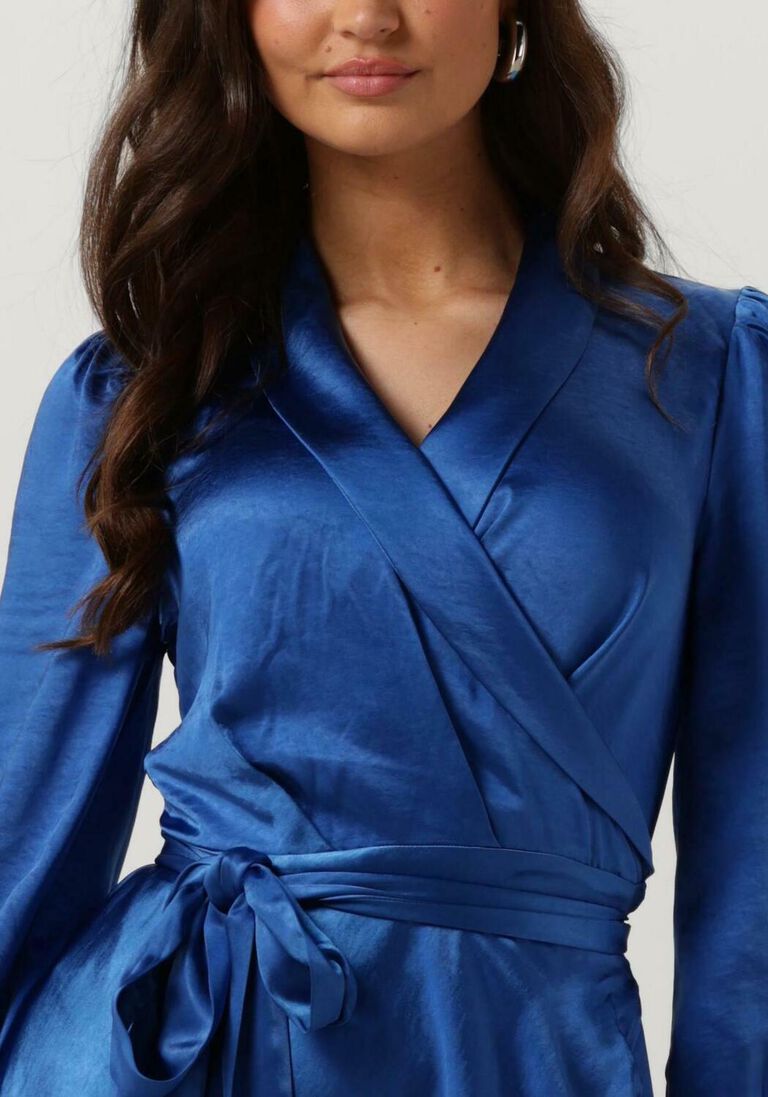 NOTRE-V kobalt notre-v mini jurk nv-doris satin dress