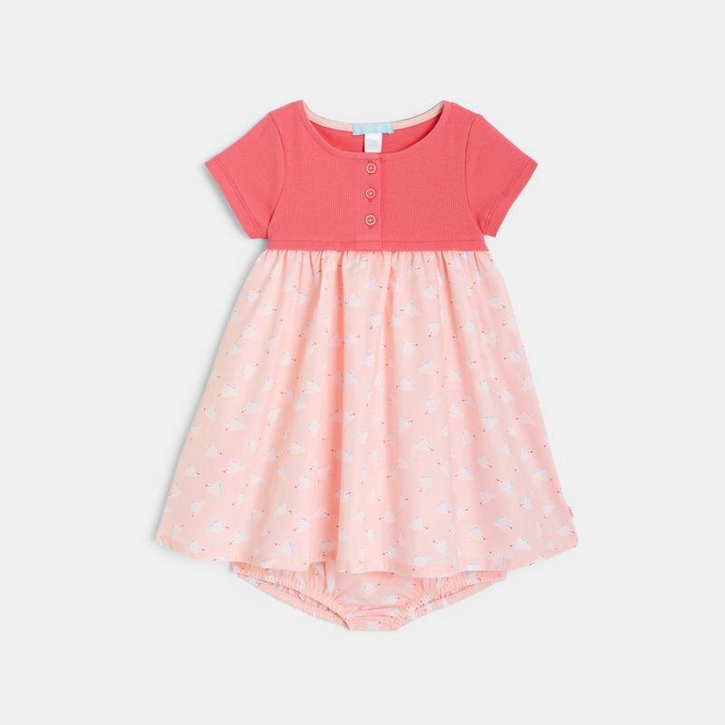 Robe effet 2 en 1 avec bloomer rose bébé fille Rose
