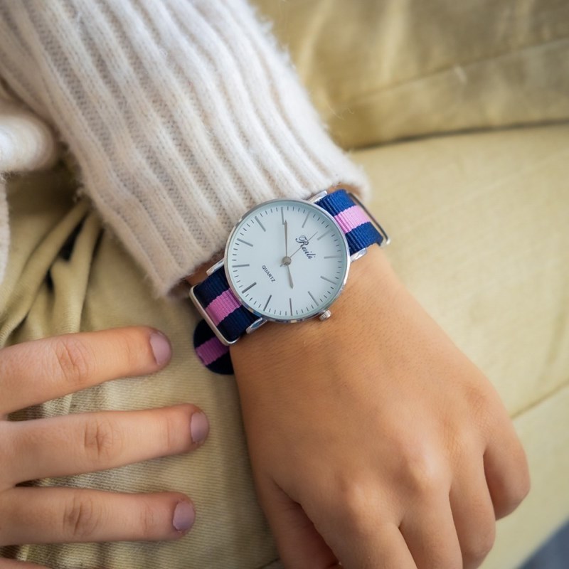 Montre Femme CHTIME bracelet Tissu Rose