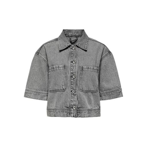 ONLY Olivia Cropped Skjorte, Grey Denim, XL