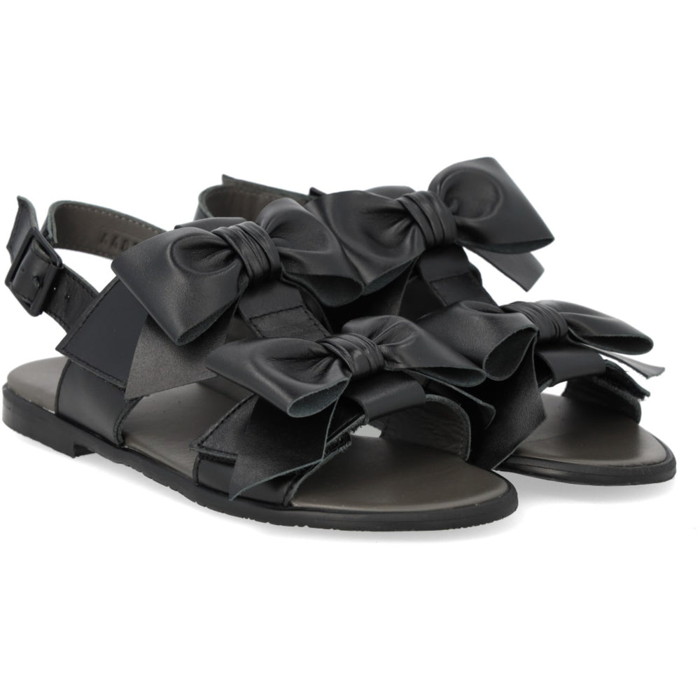 Køb Angulus Black Sandal Med Sløjfe, Velcro Og Spænde
