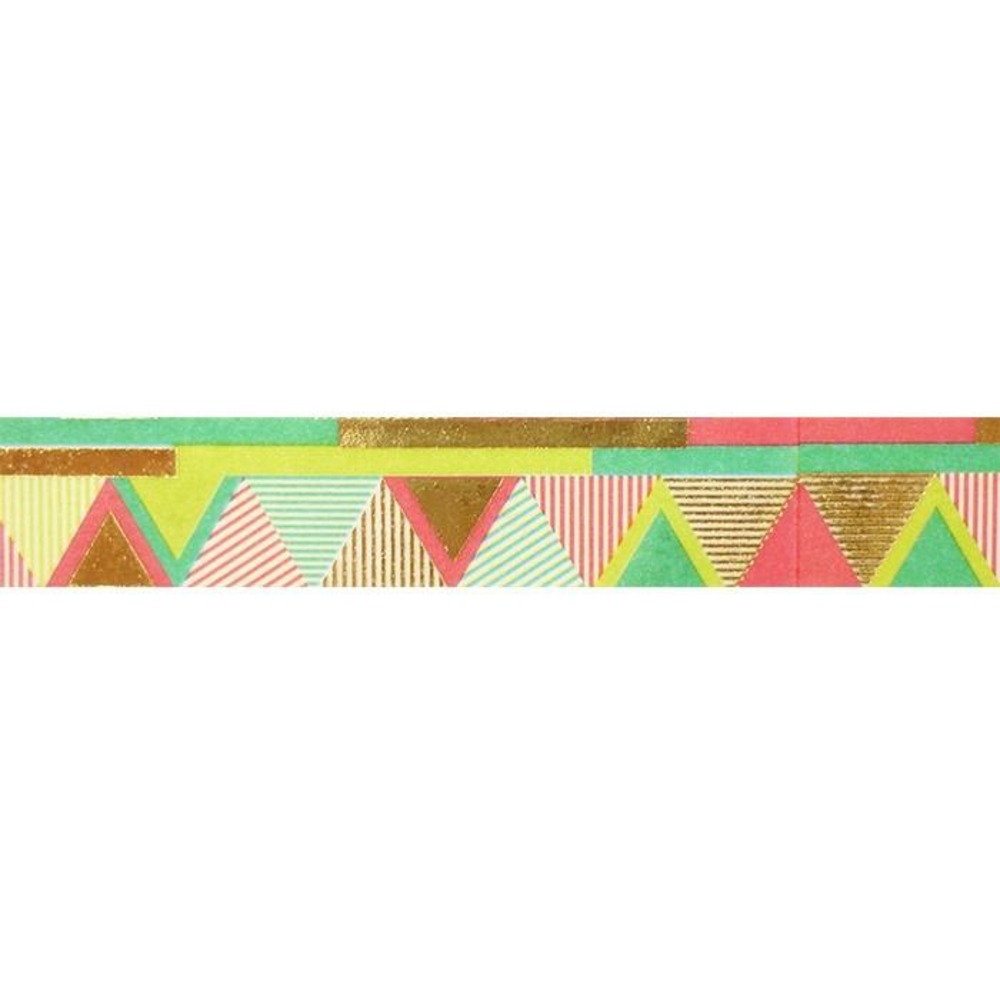 Masking tape doré 1,5 cm x 10 m - aztèque - multicolore
