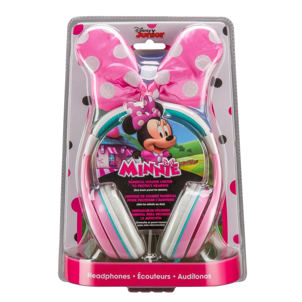 eKids - Disney Minnie Mouse hovedtelefoner til børn med lydstyrkekontrol for at beskytte hørelsen