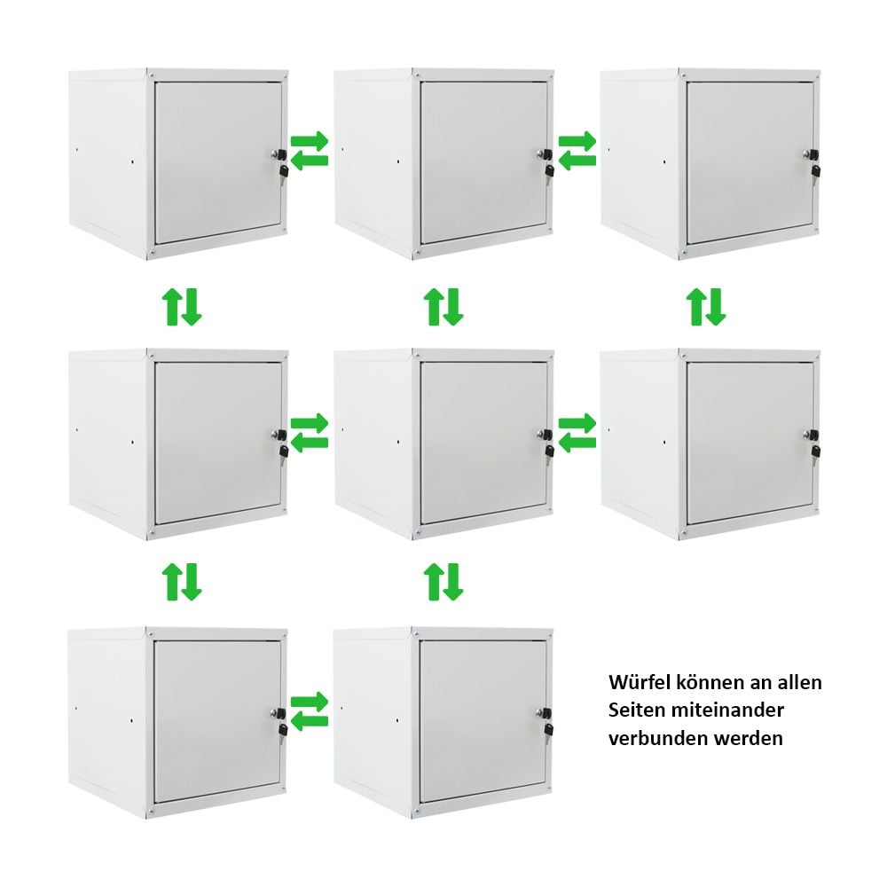 PROREGAL Cubic XL Locker Cube (H x B x D) 45 x 45 x 45 cm, Grijs