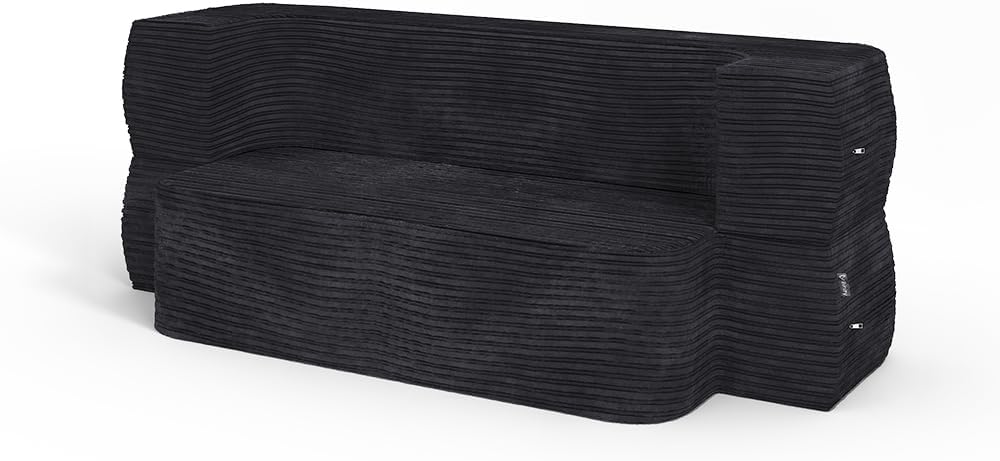Sofa Lille, Schlafcouch, Schwarz, 190 cm mit Schlaffunktion