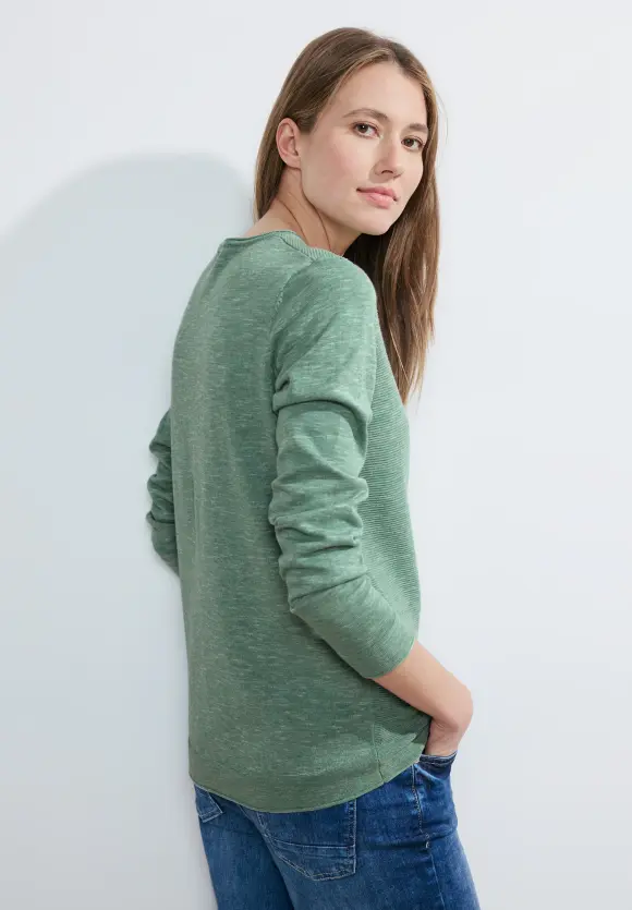 Struktur Pullover - heather sage green melange