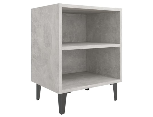 VIDAXL - Table de chevet avec pieds en métal gris béton 40x30x50 cm