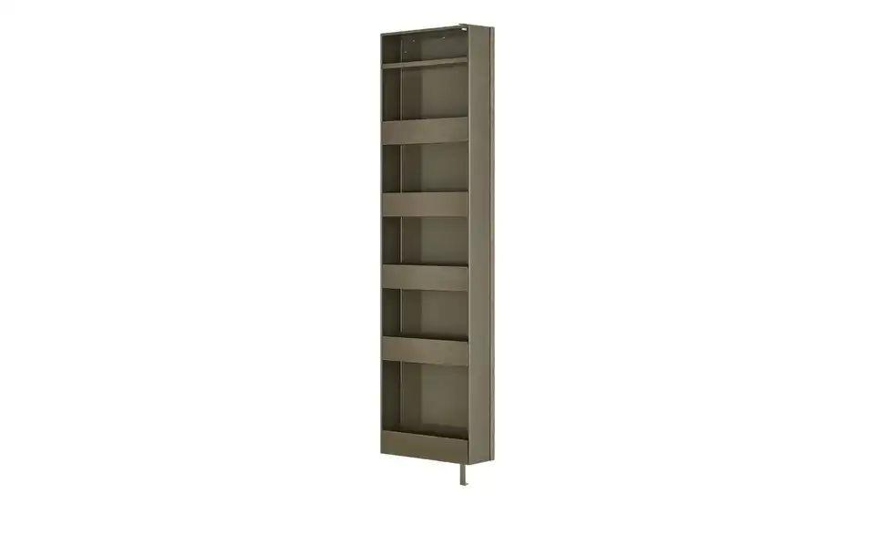 Schuh- und Mehrzweckschrank Santarem Beige, silberfarben Kristallspiegel mit Barockrahmen